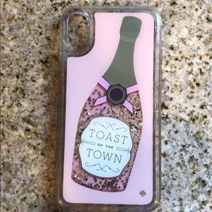 Kate Spade iPhone X Clear Liquid Glitter Case